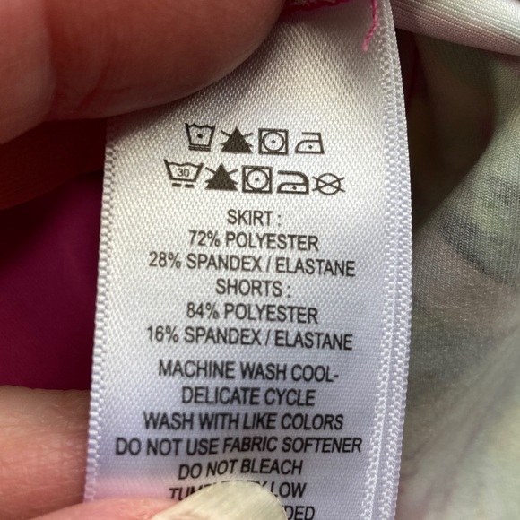 Tommy Bahama Golf Pink Tropical Leaf Ruffle Skort - Picture 6 of 8